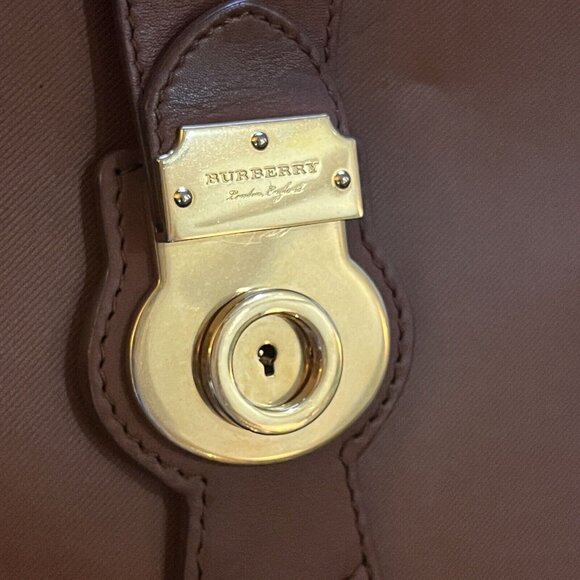 BURBERRY PORTFOLIO CASE W GOLD HARDWARE Doctor Bag DK88 - Leather - Brown - Picture 6 of 16